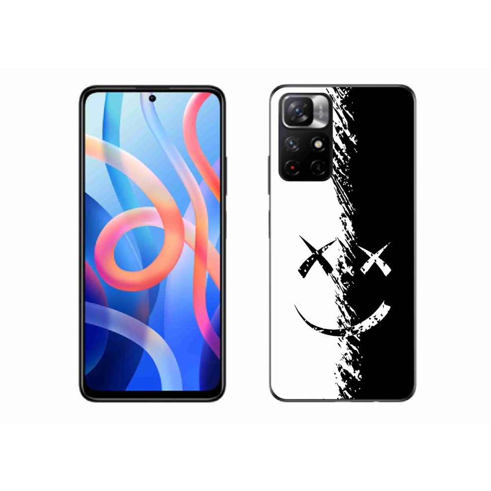 Gelový kryt mmCase na Xiaomi Redmi Note 11S 5G - černobílý smajlík