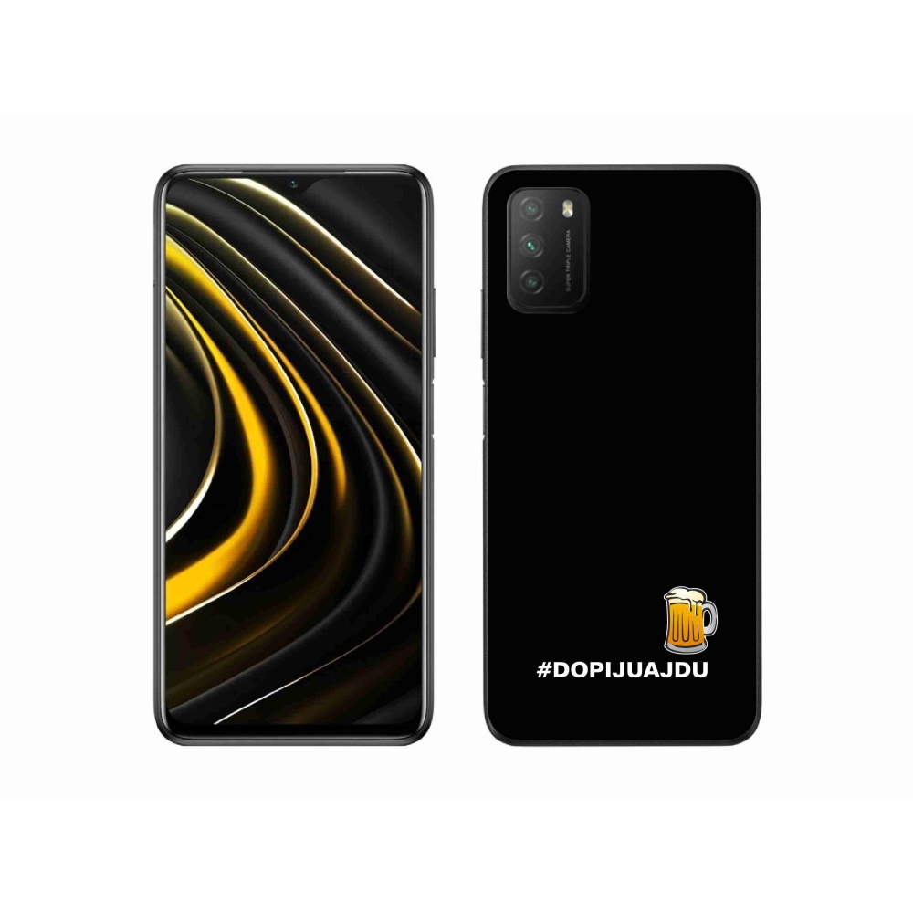Gelový kryt mmCase na Xiaomi Poco M3 - pivní motiv 1 černé pozadí