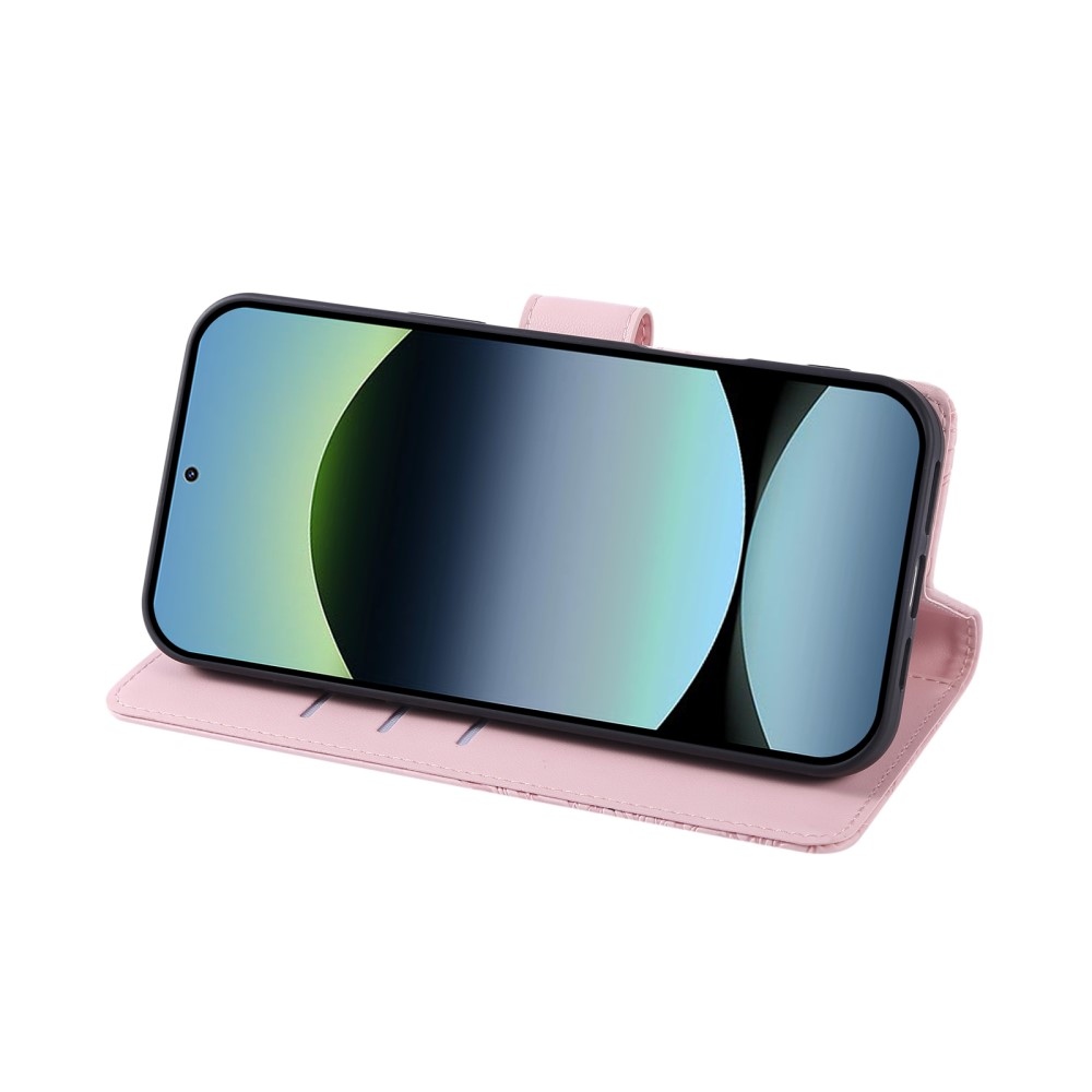 Rose knížkové pouzdro na Xiaomi Poco M7 Pro 5G/Note 14 5G - růžovozlaté