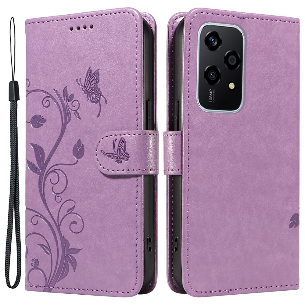 Flowers knížkové pouzdro na Honor 200 Lite 5G - fialové