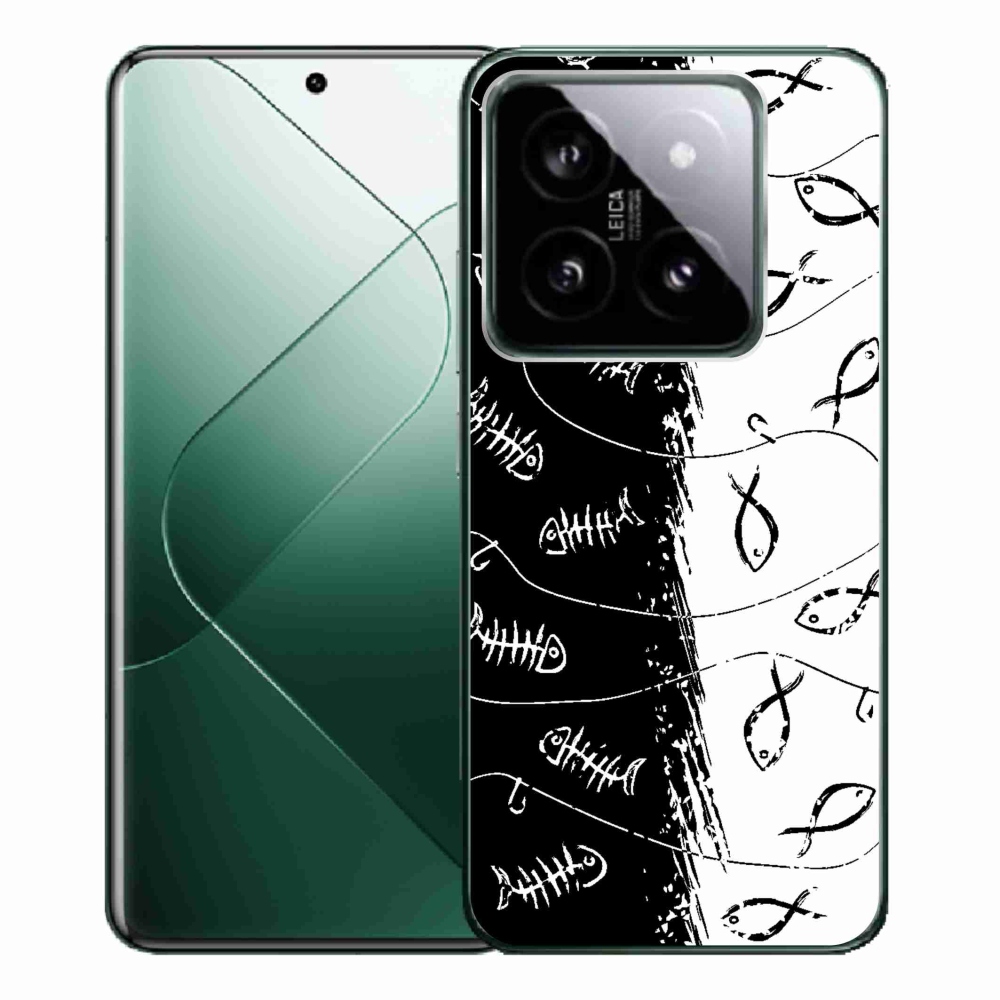 Gelový kryt mmCase na Xiaomi 14 Pro - kostry a rybky