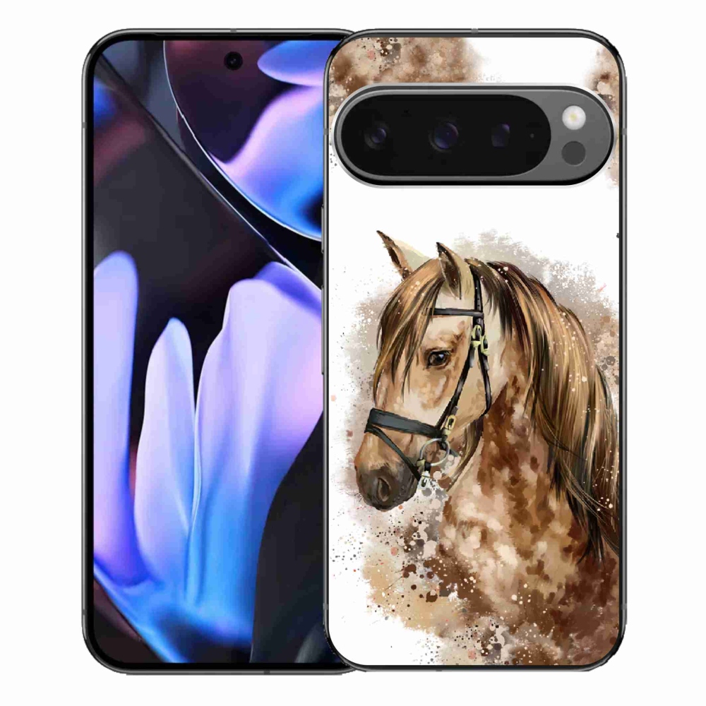 Gelový kryt mmCase na Google Pixel 9 Pro XL - hnědý kreslený kůň