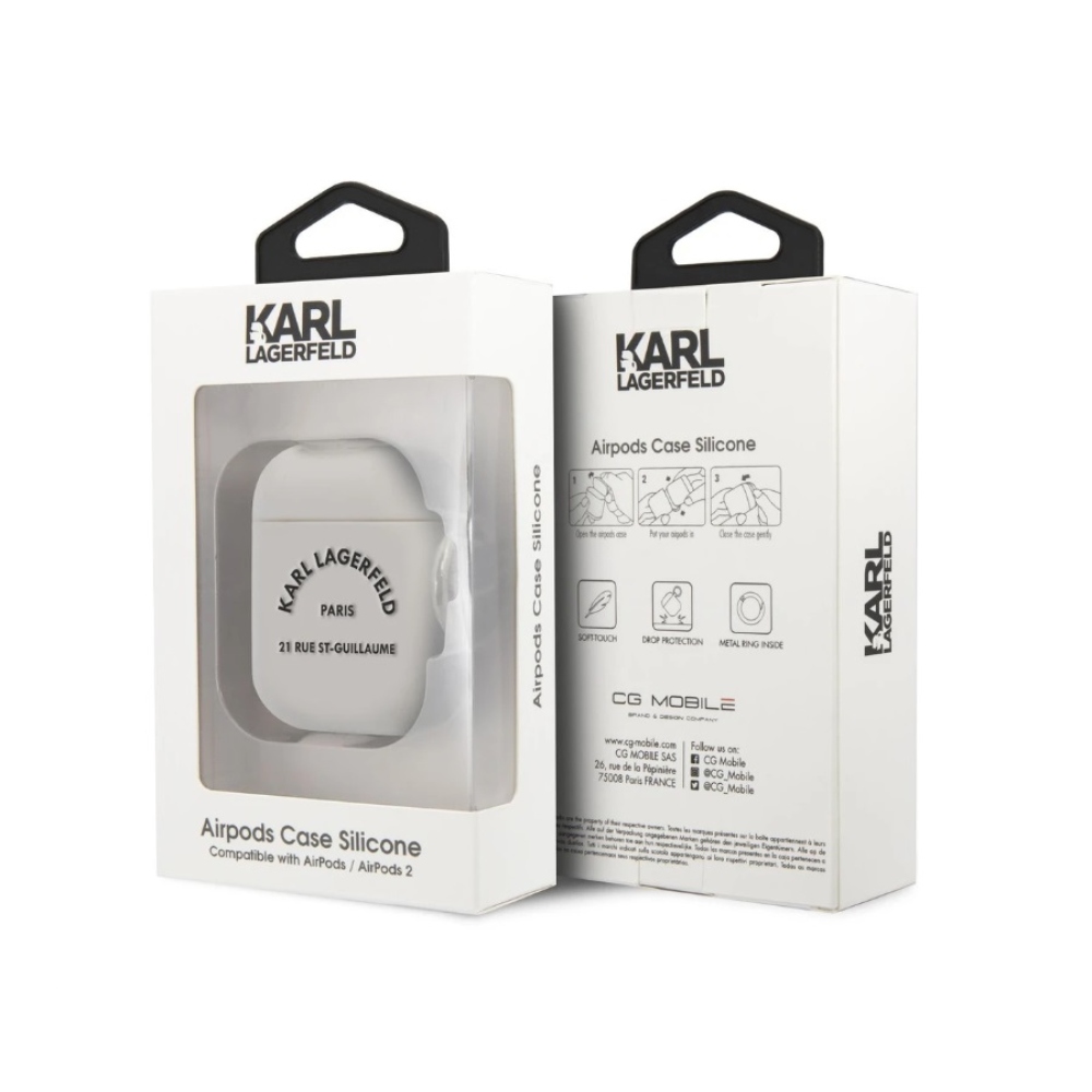 Karl Lagerfeld Rue St Guillaume pouzdro Airpods 1/2 bílé