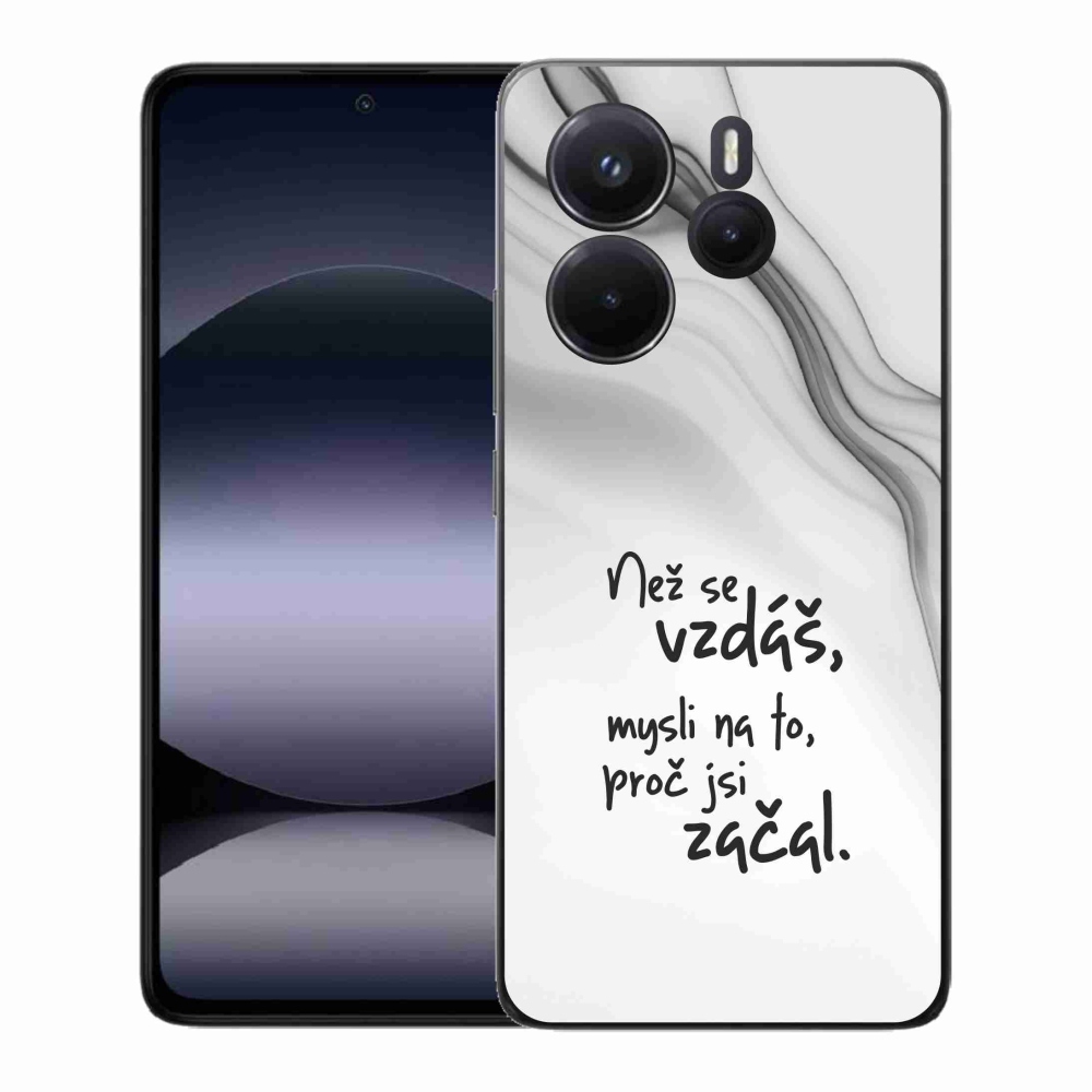 Gelový kryt mmCase na Xiaomi Redmi Note 14 - citát 2 bílé pozadí