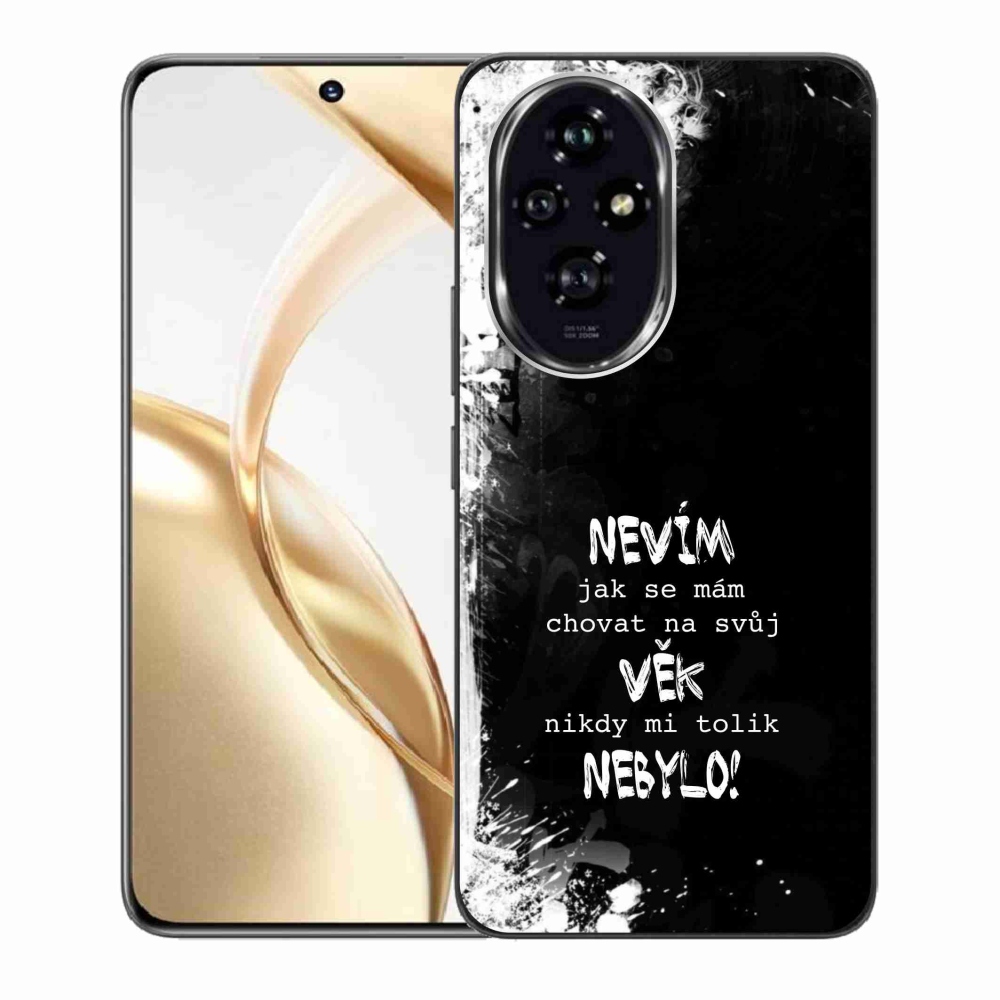 Gelový kryt mmCase na Honor 200 5G - vtipný text 14 černé pozadí