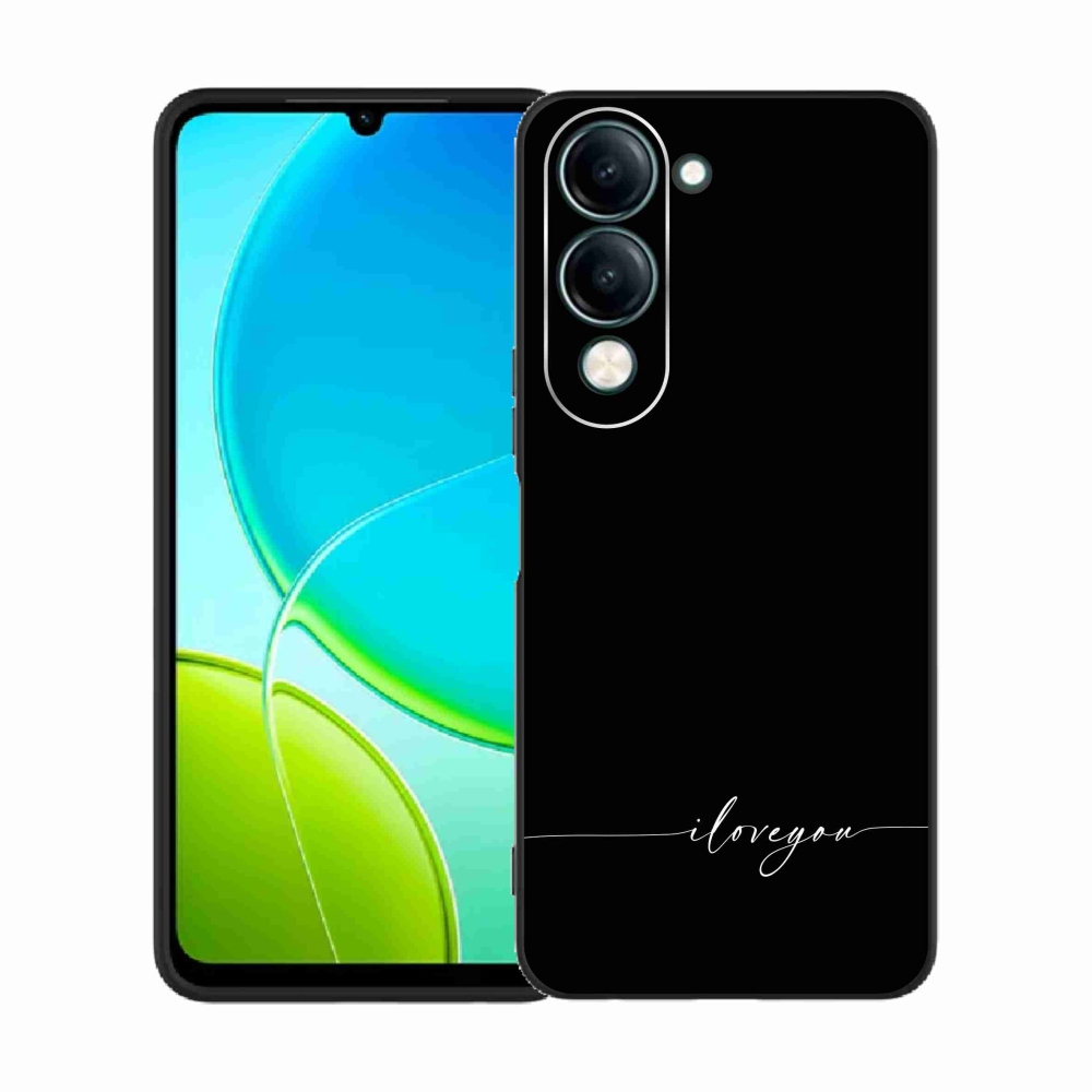 Gelový kryt mmCase na Vivo Y29s 5G - I love you černé pozadí
