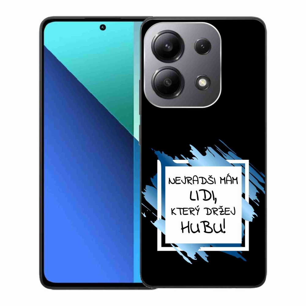 Gelový kryt mmCase na Xiaomi Redmi Note 13 - vtipný text 7 bíločerné pozadí
