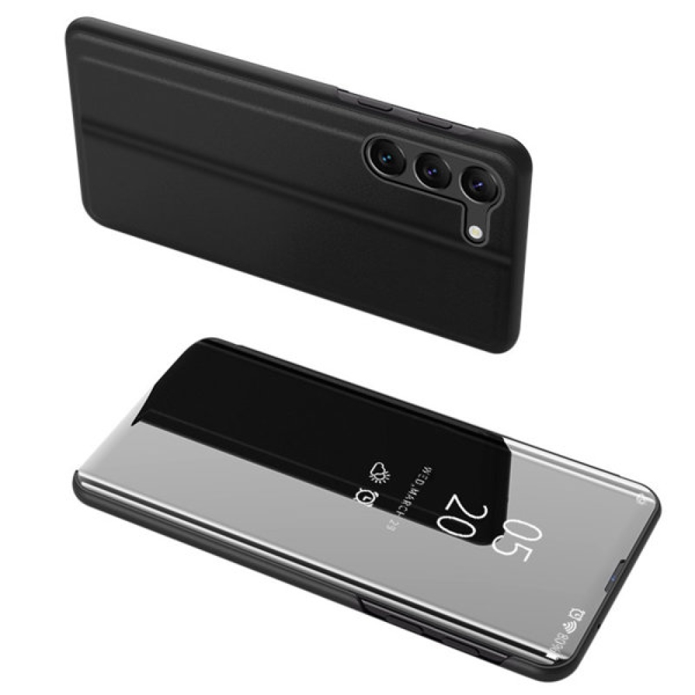 Clear zavírací kryt s matným předkem na Samsung Galaxy S23+ - černý
