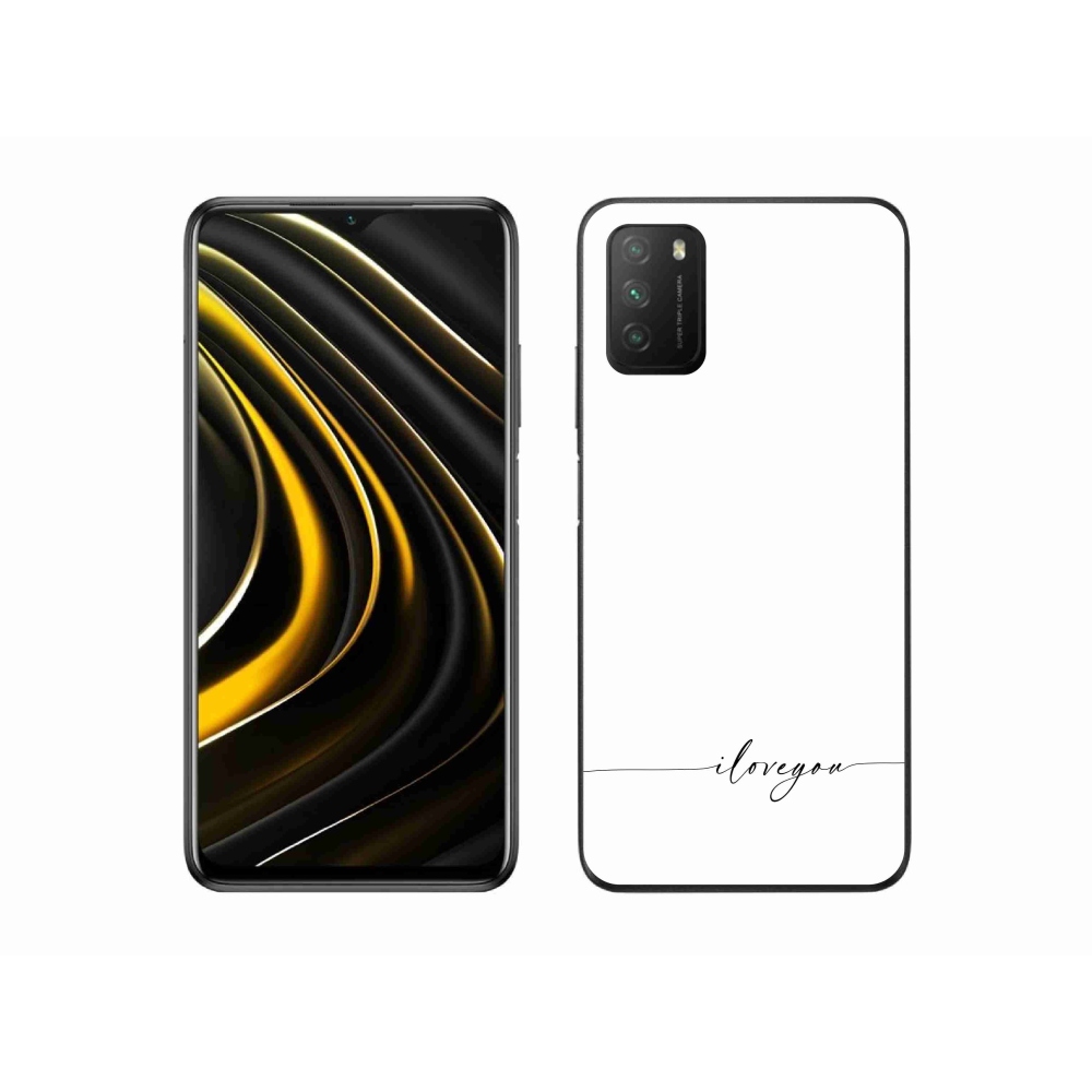 Gelový kryt mmCase na Xiaomi Poco M3 - I love you bílé pozadí