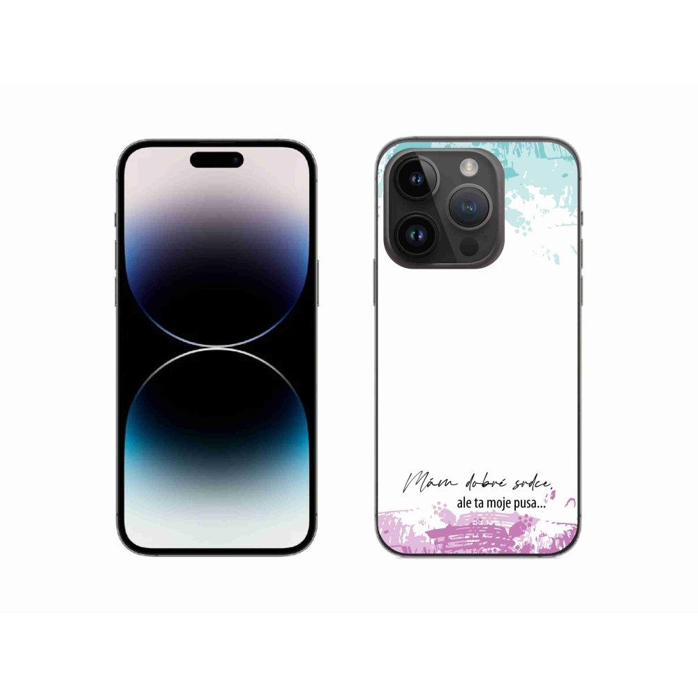 Gelový kryt mmCase na iPhone 14 Pro 6.1 - vtipný text 3 bílé pozadí