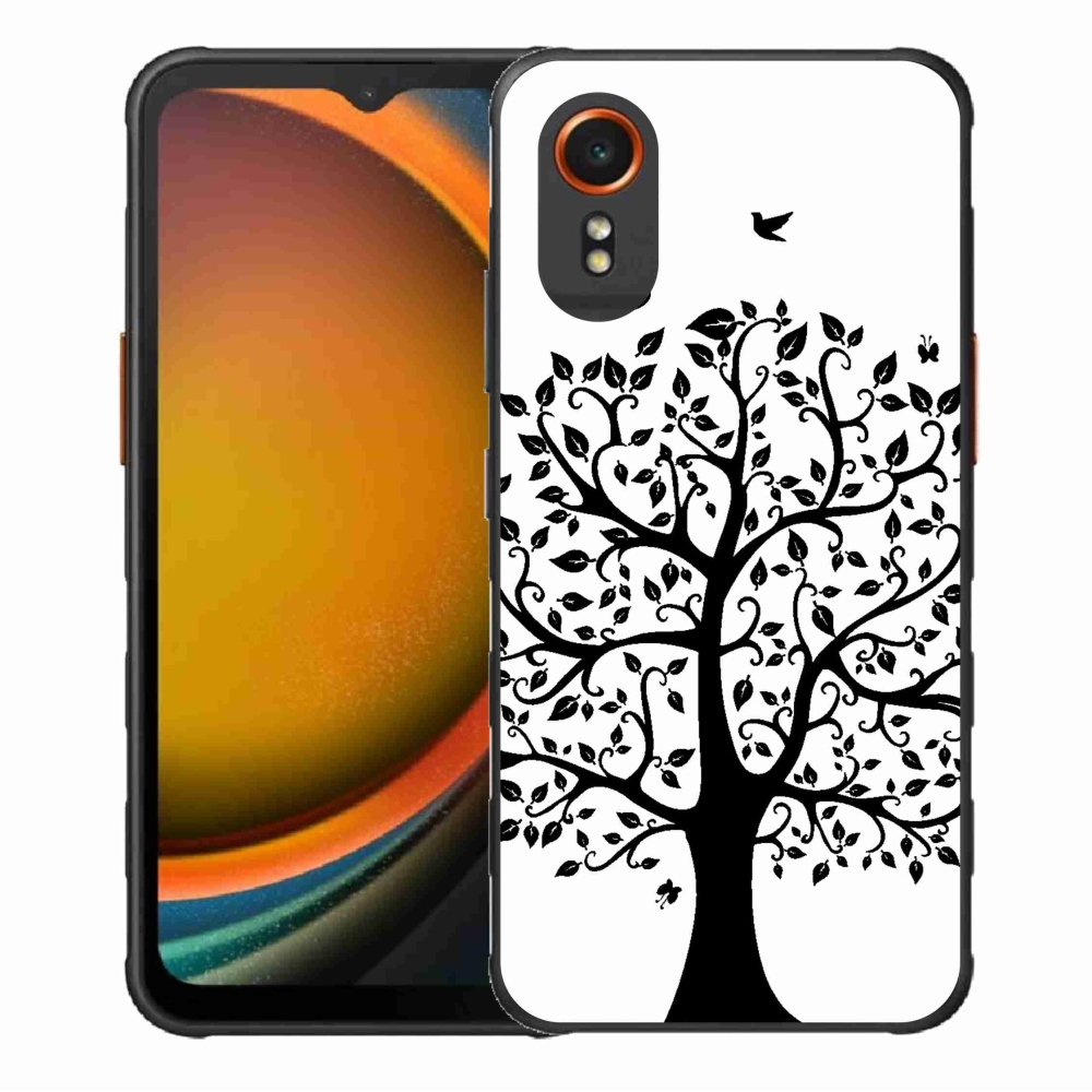 Gelový kryt mmCase na Samsung Galaxy Xcover 7 - černobílý strom