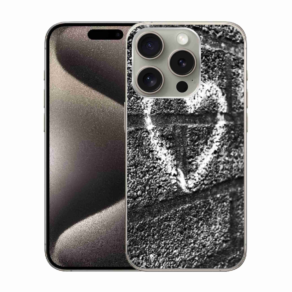 Gelový kryt mmCase na iPhone 15 Pro - srdce na zdi