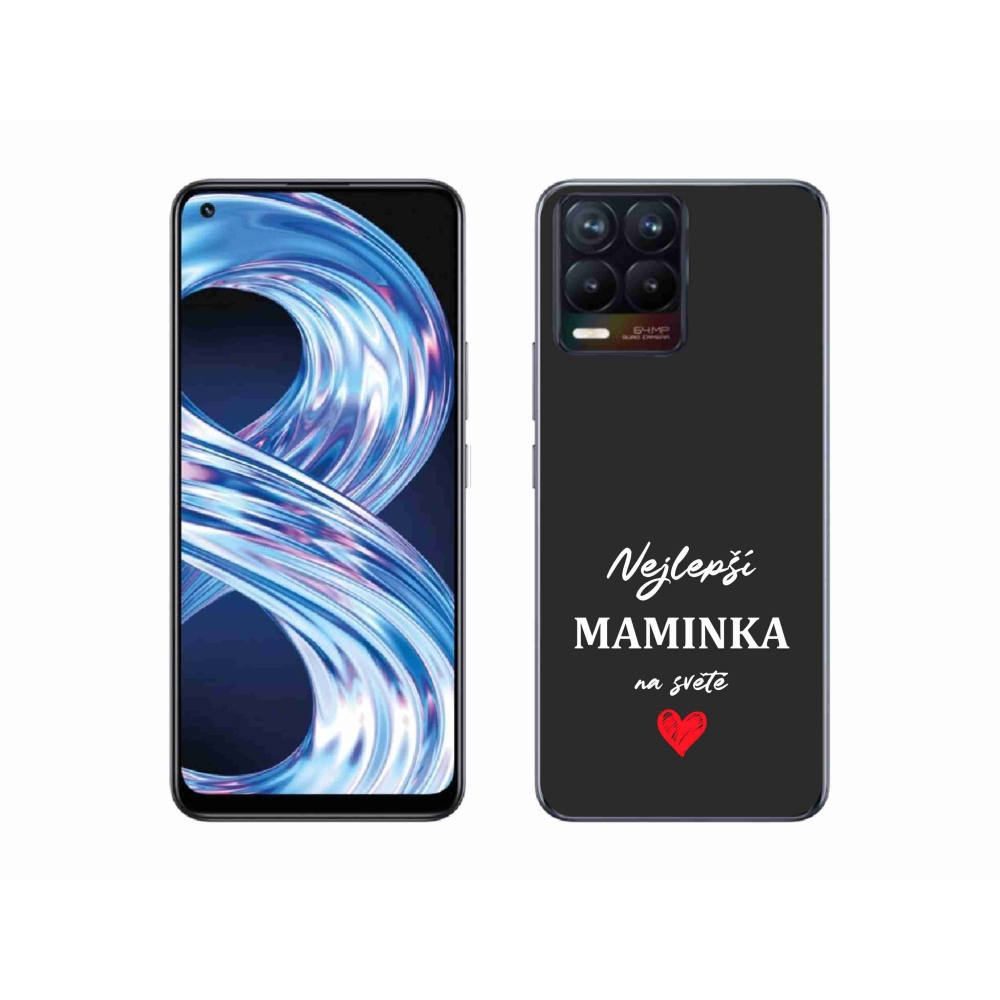 Gelový kryt mmCase na Realme 8 Pro - nejlepší maminka 1 černé pozadí