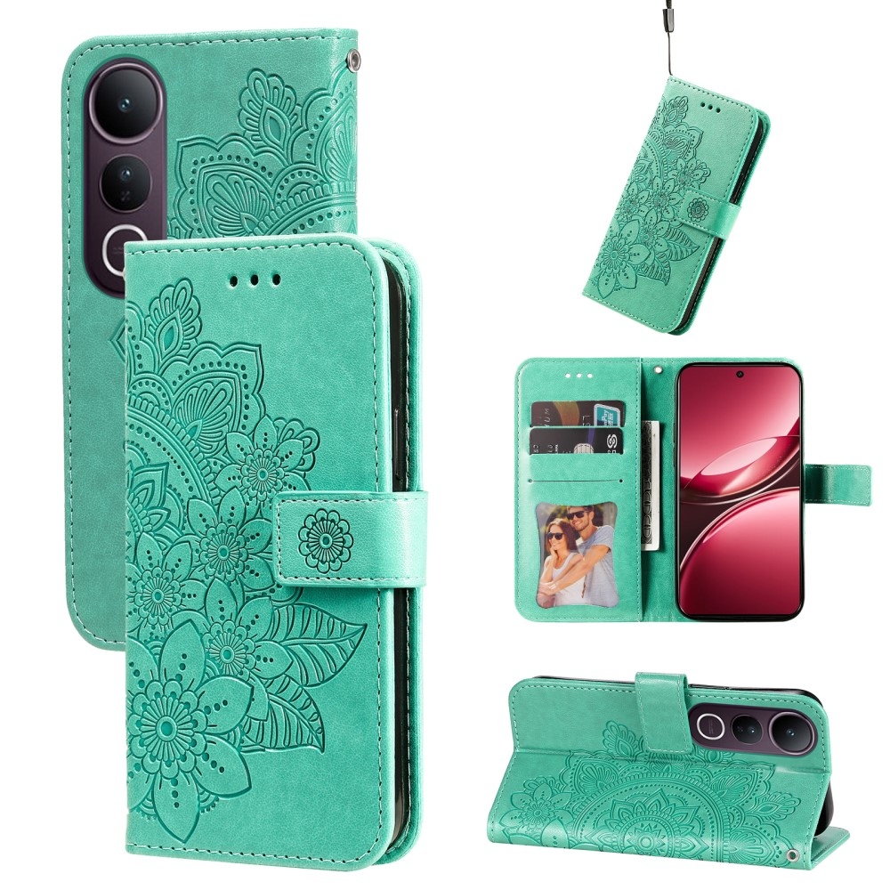 Mandala knížkové pouzdro na Vivo V50 Lite 4G/5G - modrozelené