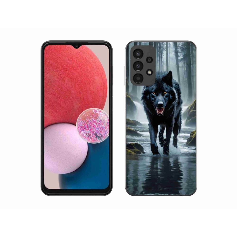 Gelový kryt mmCase na Samsung Galaxy A13 4G - černý vlk