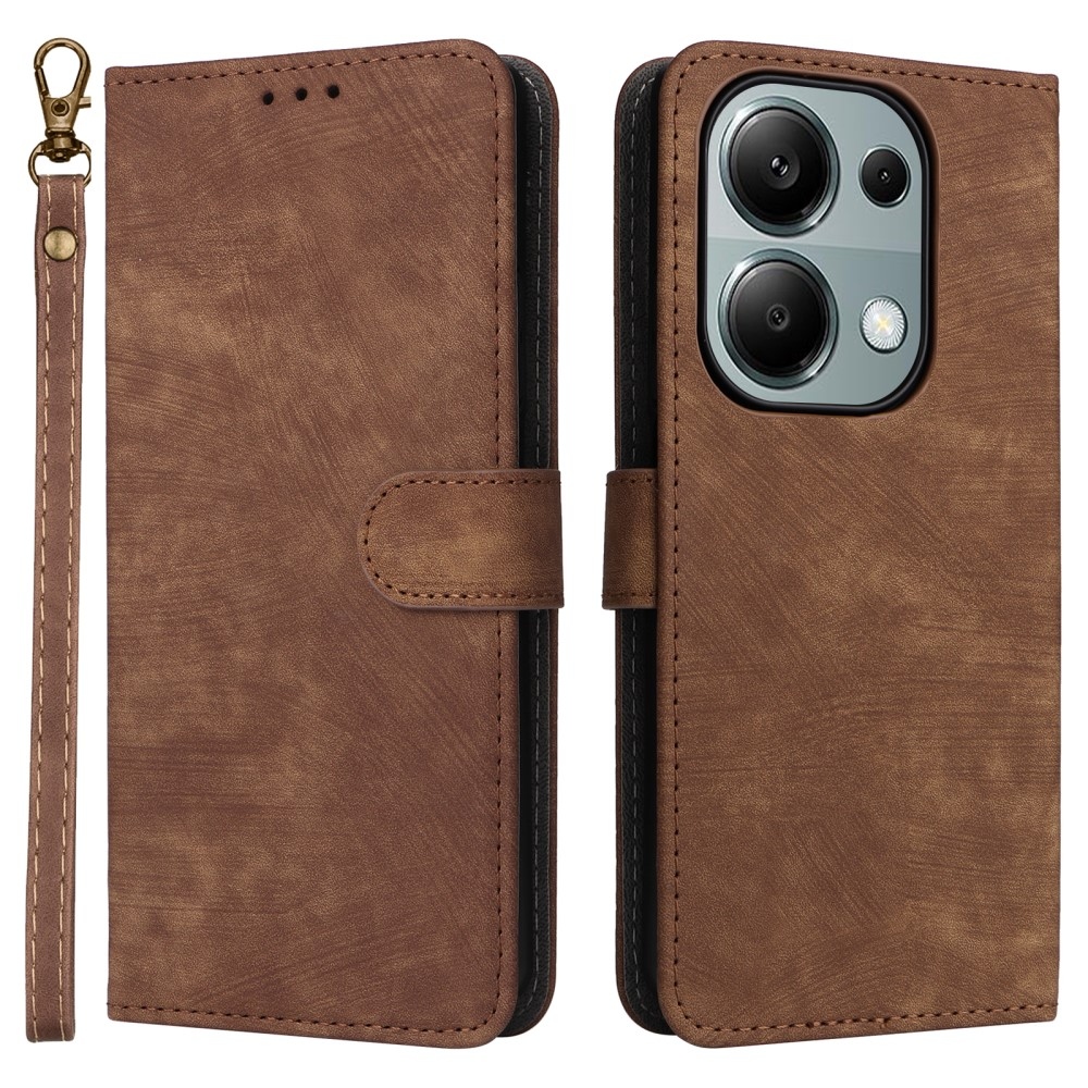 RFID knížkové pouzdro na Xiaomi Redmi Note 14S/Note 13 Pro 4G/Poco M6 Pro - hnědé