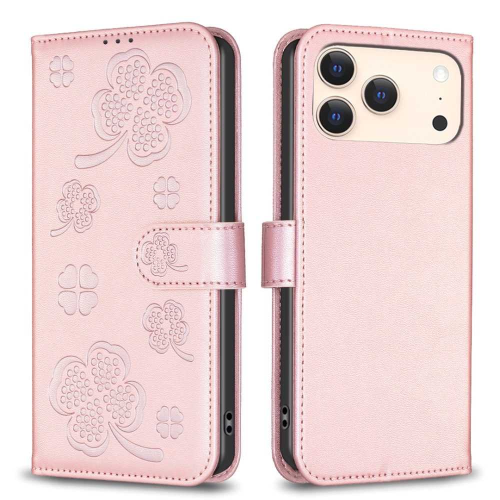 Clover knížkové pouzdro na iPhone 17 Pro Max - růžovozlaté