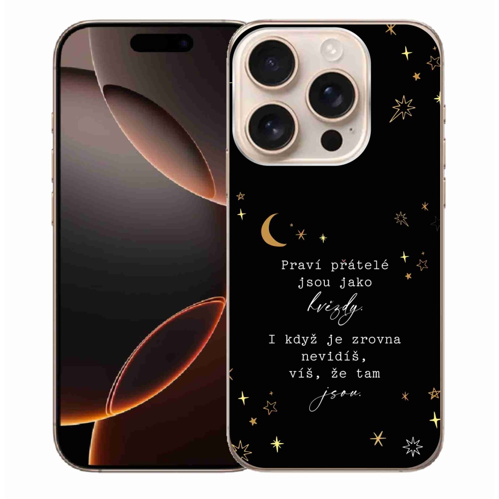 Gelový kryt mmCase na iPhone 16 Pro Max - citát 6 černé pozadí