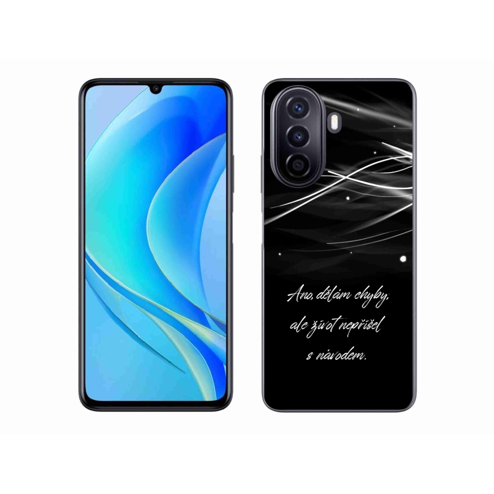 Gelový kryt mmCase na Huawei Nova Y70 - citát černé pozadí