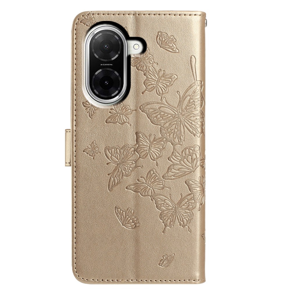 Floral Butterfly knížkové pouzdro na Xiaomi Redmi A5 (171.7x77.8x8.3mm) - zlaté