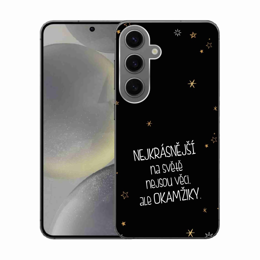 Gelový kryt mmCase na Samsung Galaxy S24 - citát 4 černé pozadí