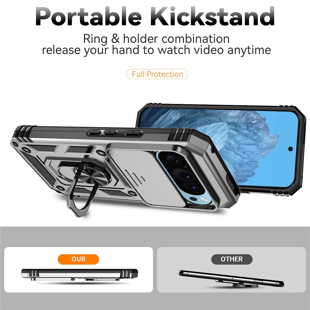 Slide odolný kryt na Google Pixel 10 Pro/Pixel 10/9 Pro/9 - stříbrný