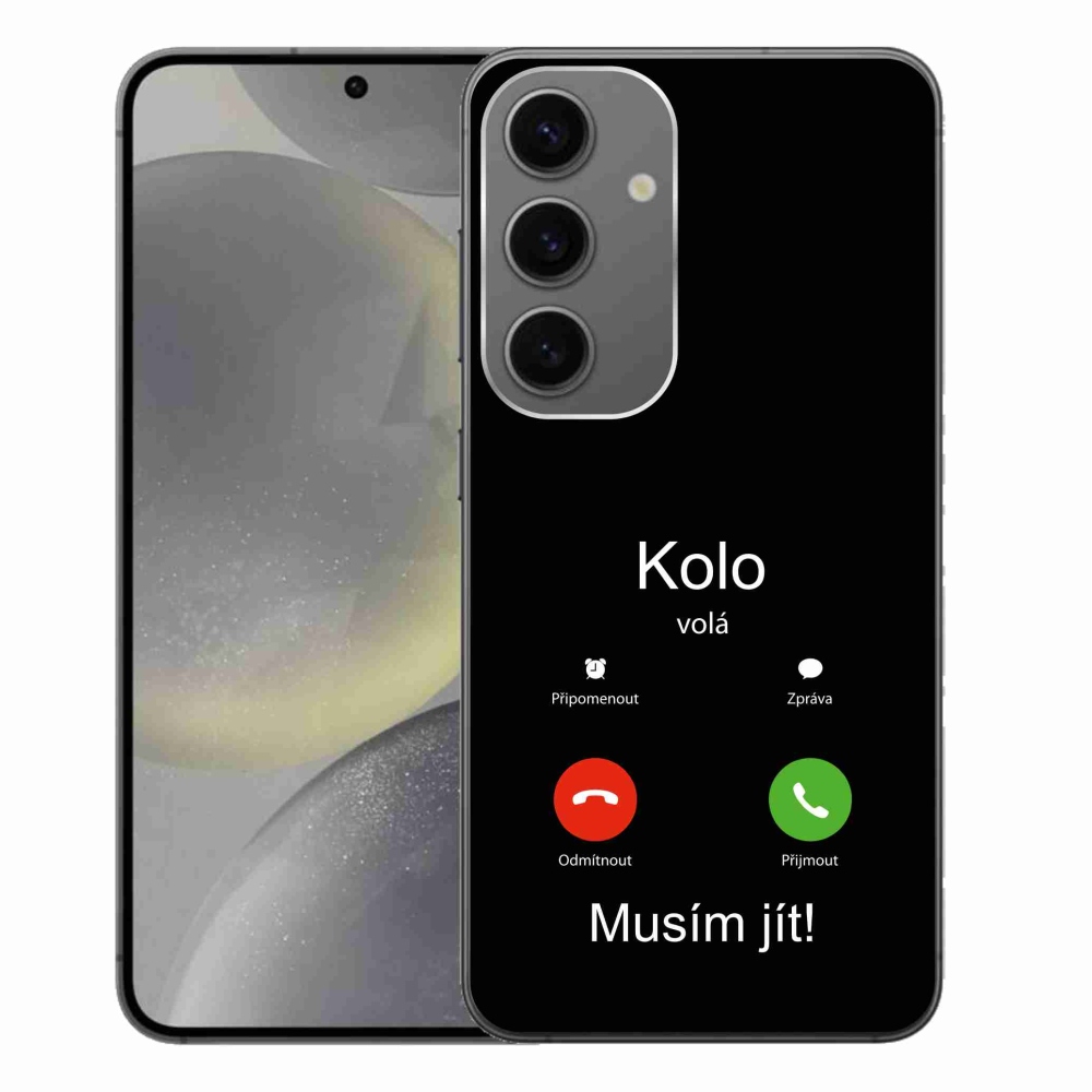 Gelový kryt mmCase na Samsung Galaxy S24+ - kolo volá černé pozadí