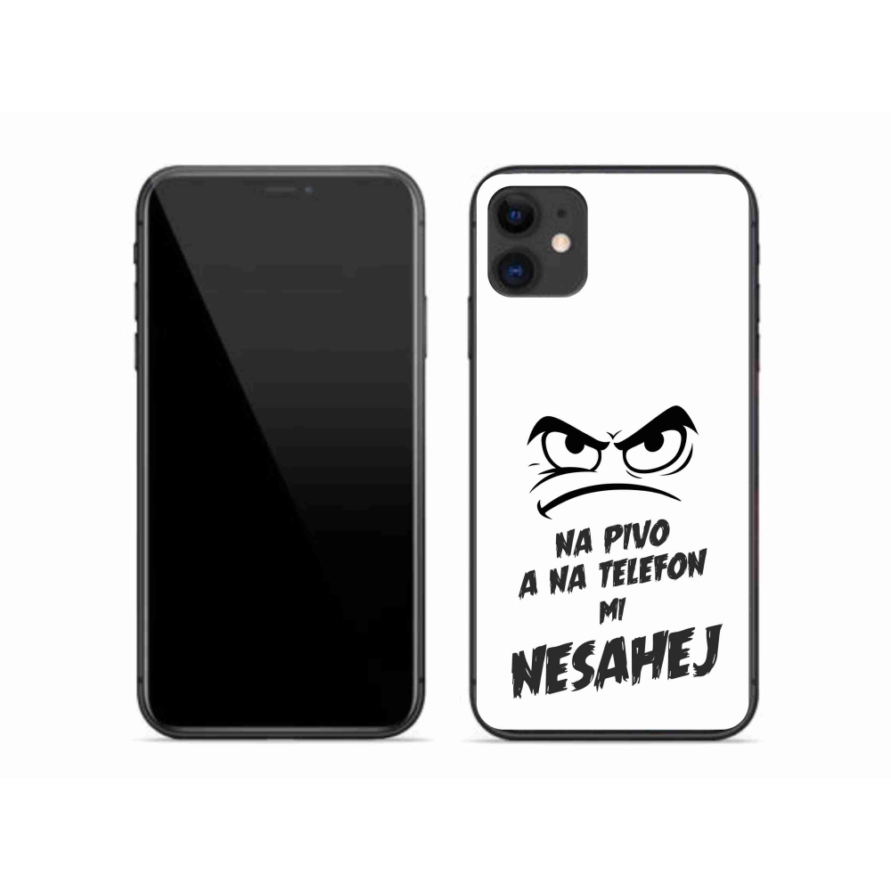 Gelový kryt mmCase na iPhone 11 - pivní motiv 2 bílé pozadí