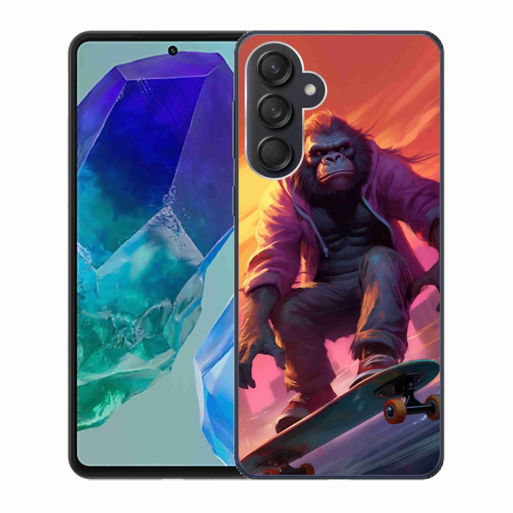 Gelový kryt mmCase na Samsung Galaxy M55 5G - gorila na skateboardu