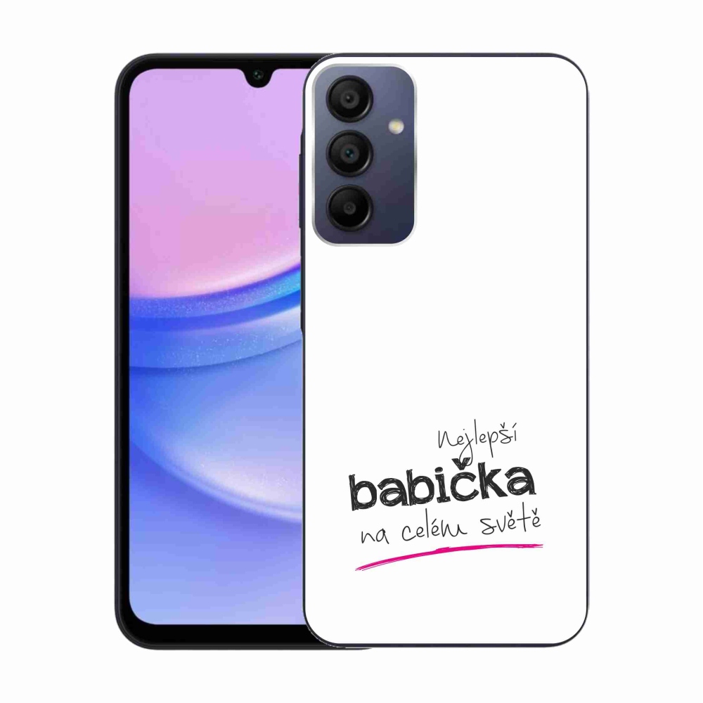 Gelový kryt mmCase na Samsung Galaxy A15 4G/5G - nejlepší babička 4 bílé pozadí