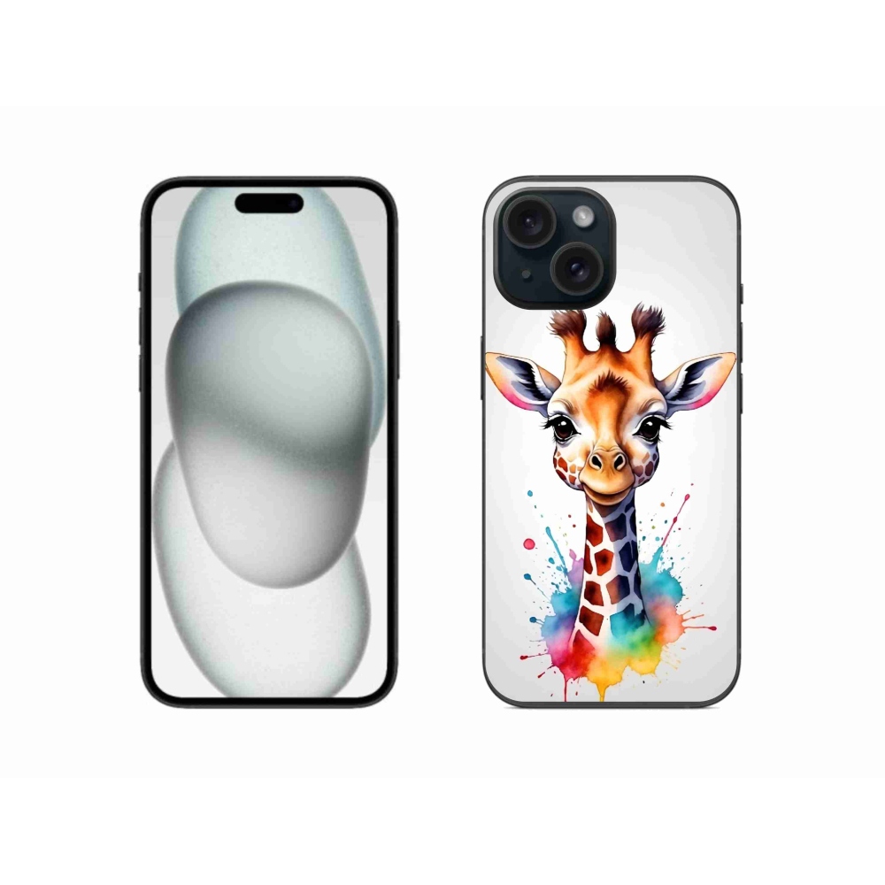Gelový kryt mmCase na iPhone 15 - žirafa 1