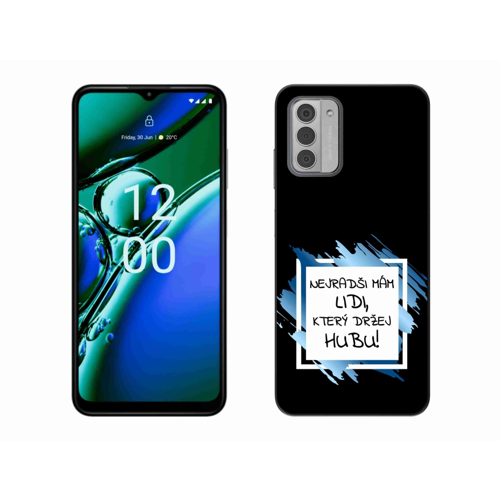 Gelový kryt mmCase na Nokia G42 - vtipný text 7 bíločerné pozadí