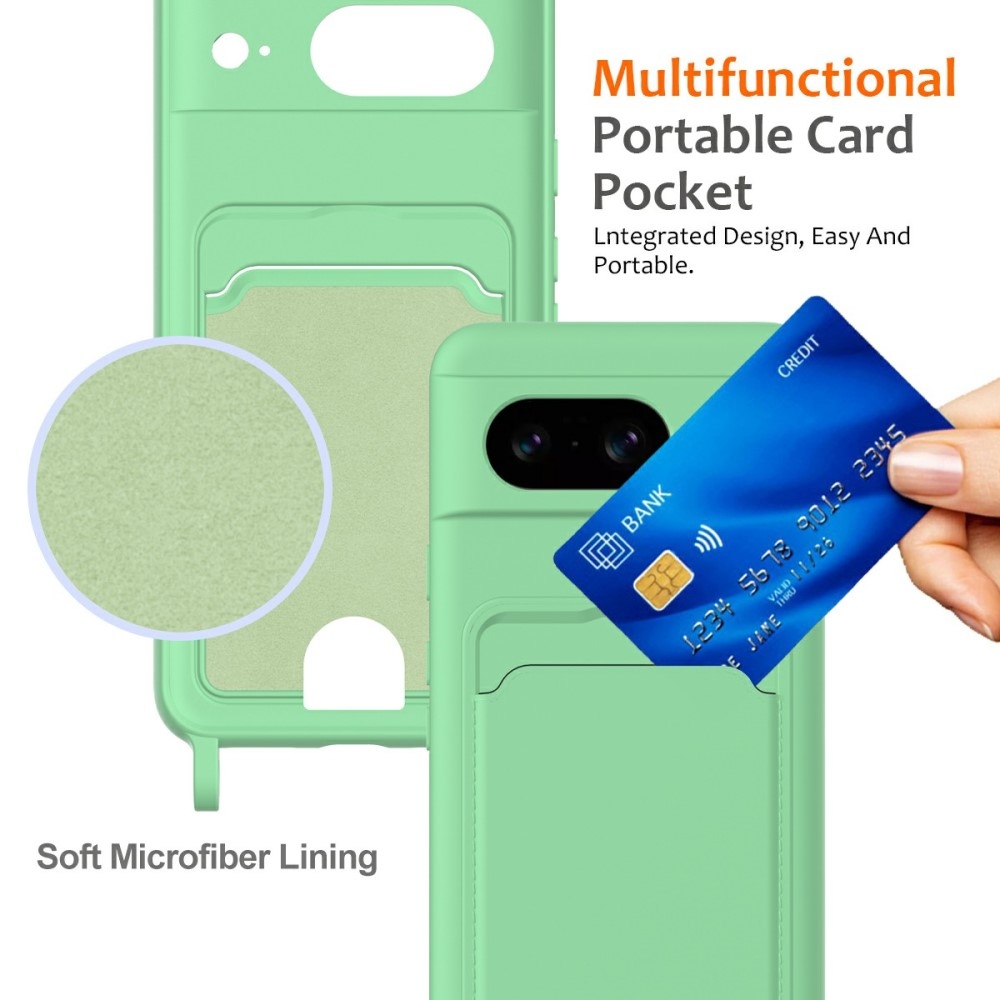 Card gelový obal se šňůrkou na Samsung Galaxy A06 4G - zelený