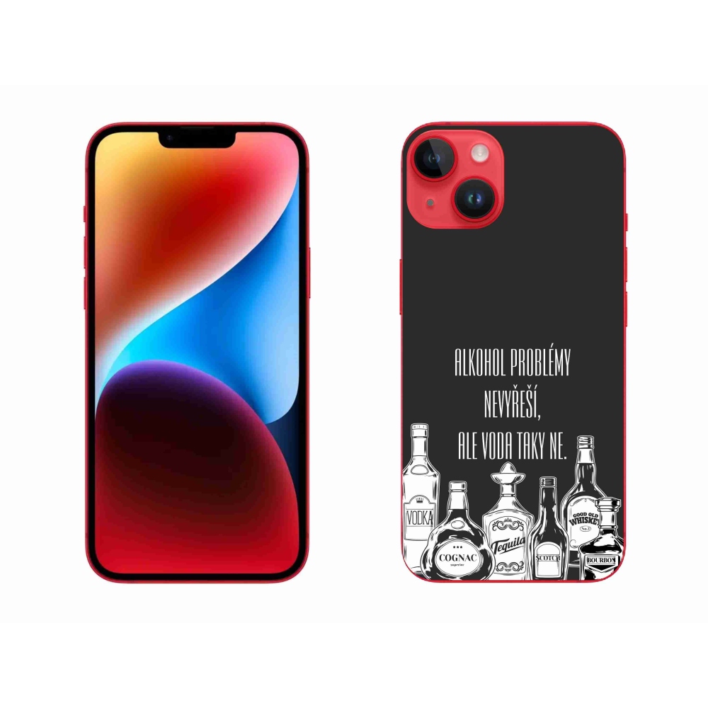 Gelový kryt mmCase na iPhone 14 Plus - vtipný text černé pozadí