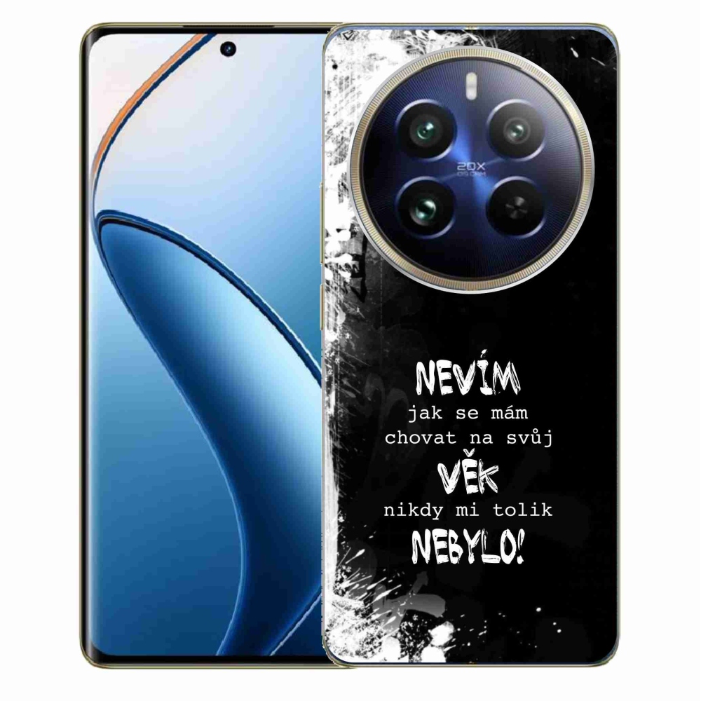 Gelový kryt mmCase na Realme 12 Pro 5G/12 Pro+ 5G - vtipný text 14 černé pozadí