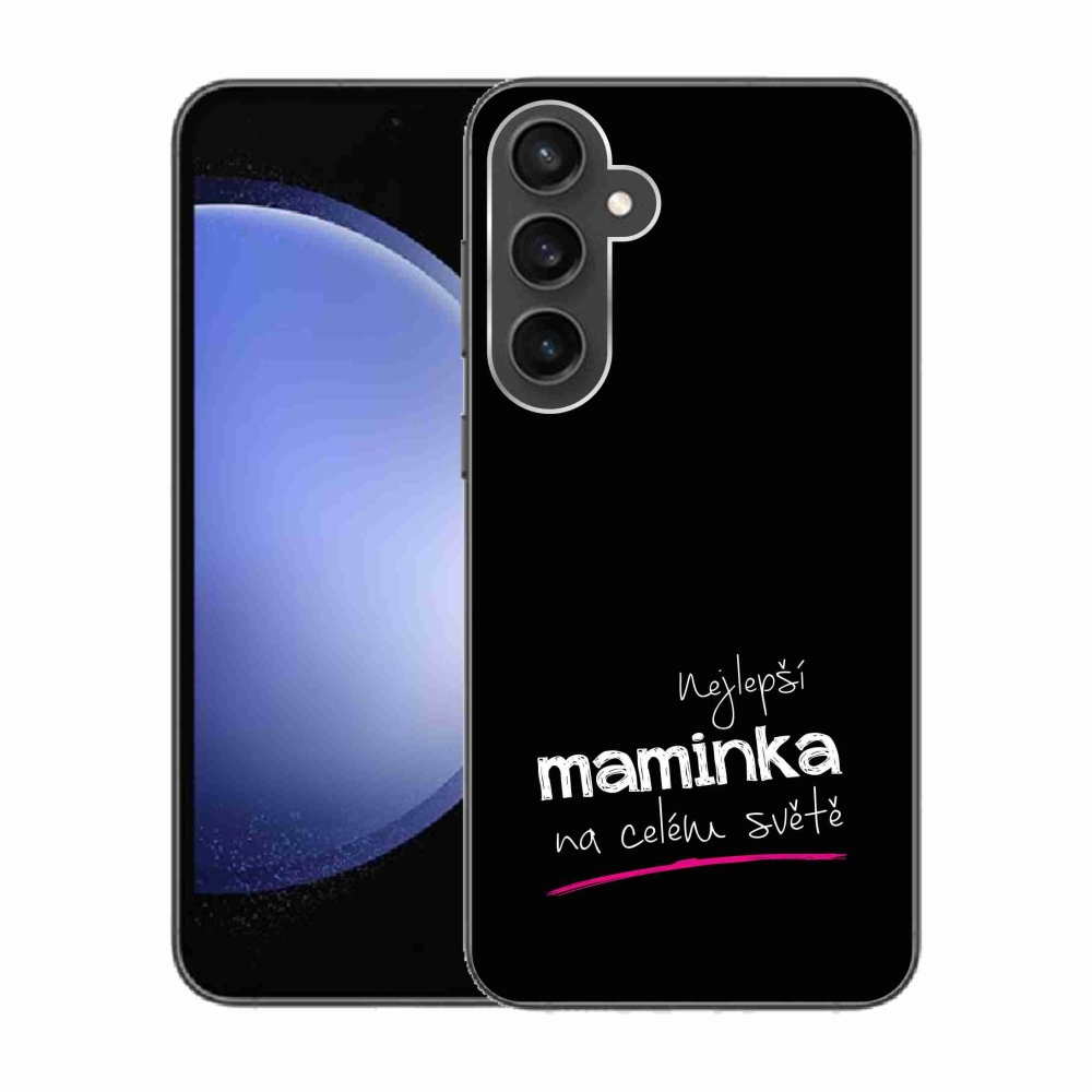 Gelový kryt mmCase na Samsung Galaxy S23 FE - nejlepší maminka 4 černé pozadí