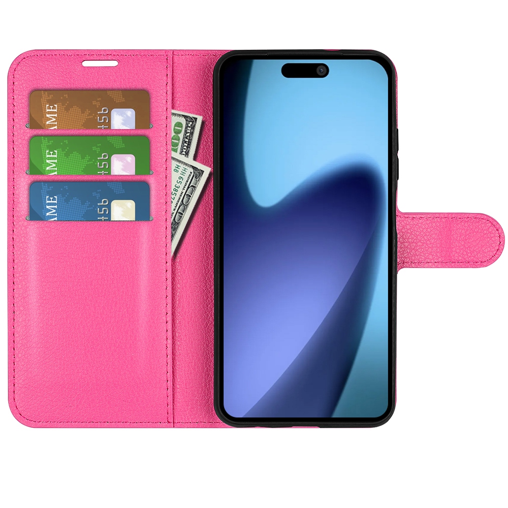 Litchi knížkové pouzdro na iPhone 17 Air - rose