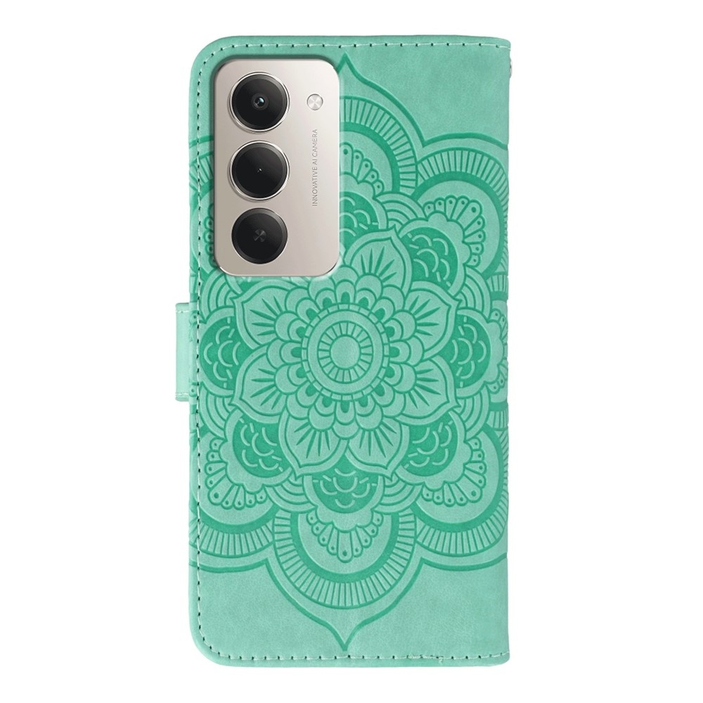 Mandala knížkové pouzdro na Xiaomi Redmi 15 5G - modrozelené