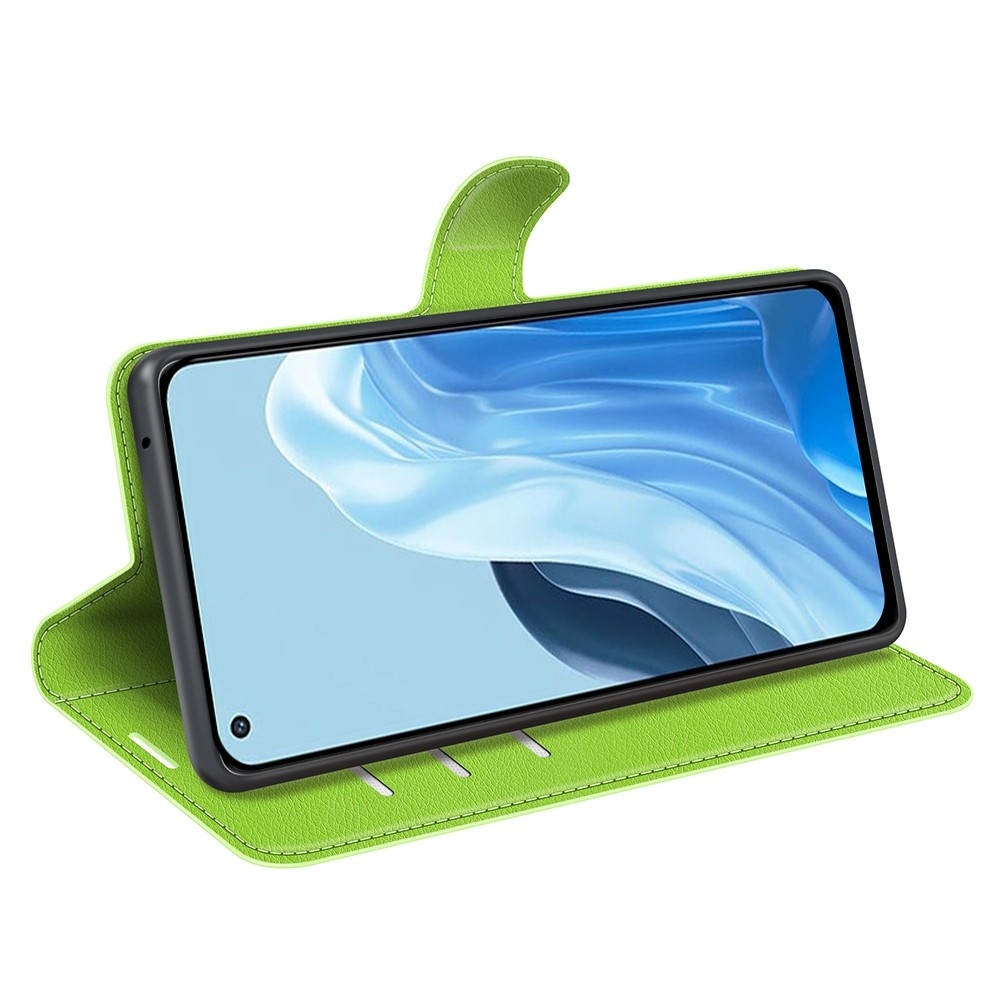 Litchi knížkové pouzdro na Oppo Find X5 Lite - zelené