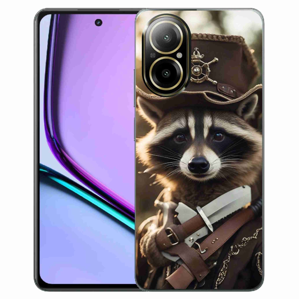 Gelový kryt mmCase na Realme C67 - mýval v uniformě