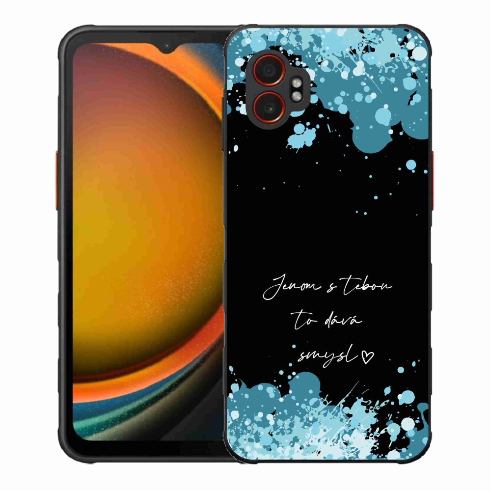 Gelový kryt mmCase na Samsung Galaxy Xcover 7 Pro - zamilovaný text černé pozadí