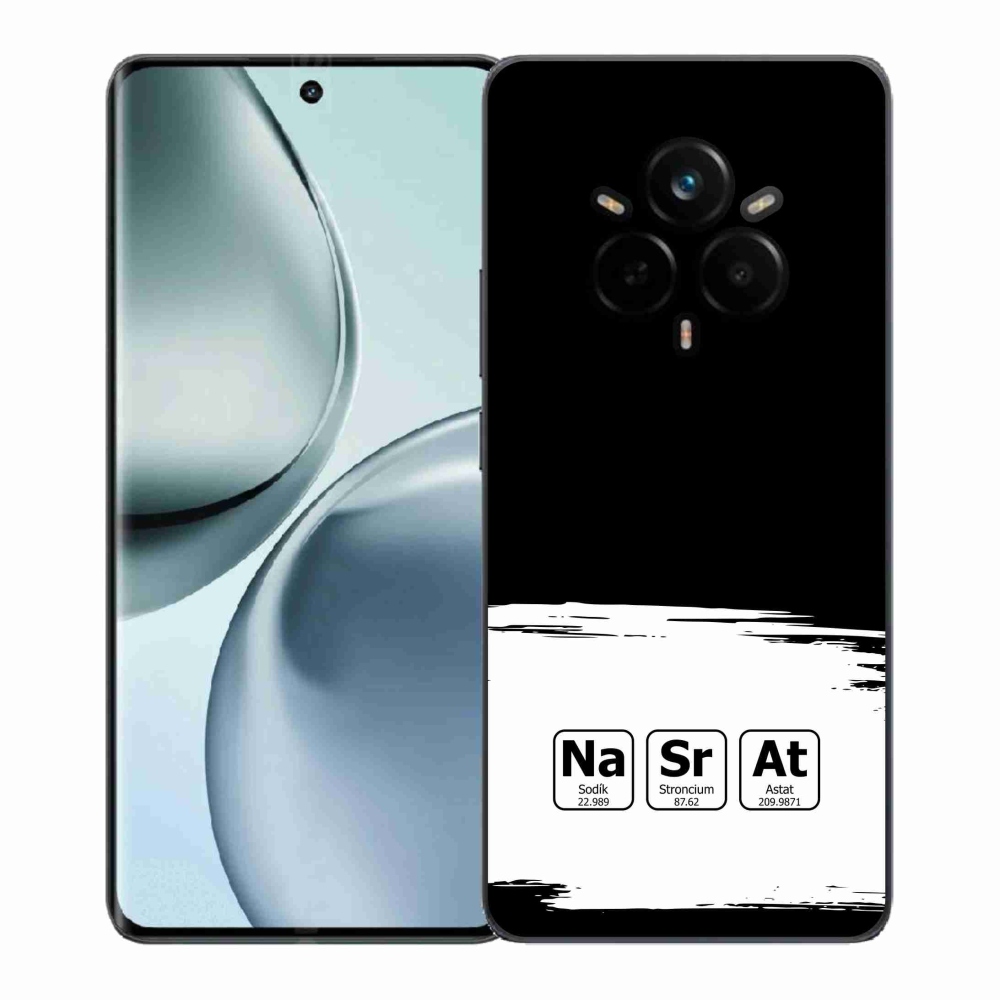 Gelový kryt mmCase na Realme 14 Pro+ 5G - chemické prvky bíločerné pozadí