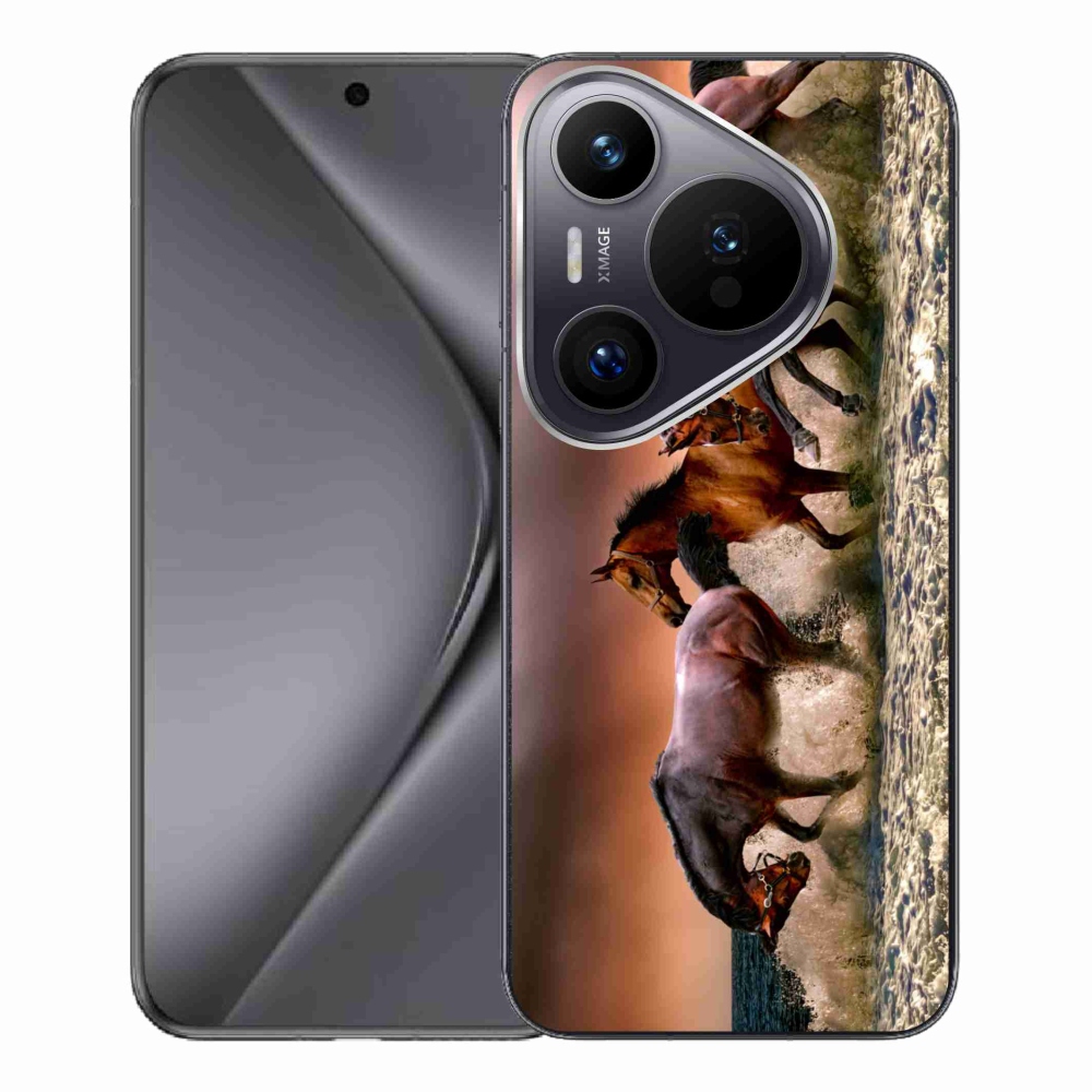 Gelový obal mmCase na Huawei Pura 70 Pro - koně 1