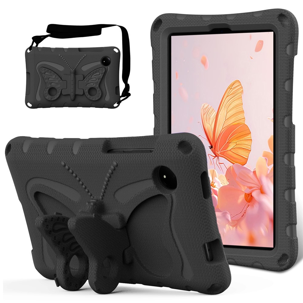 Kids Butterfly EVA odolné pouzdro s popruhem na tablet Xiaomi Redmi Pad SE 8.7 - černé