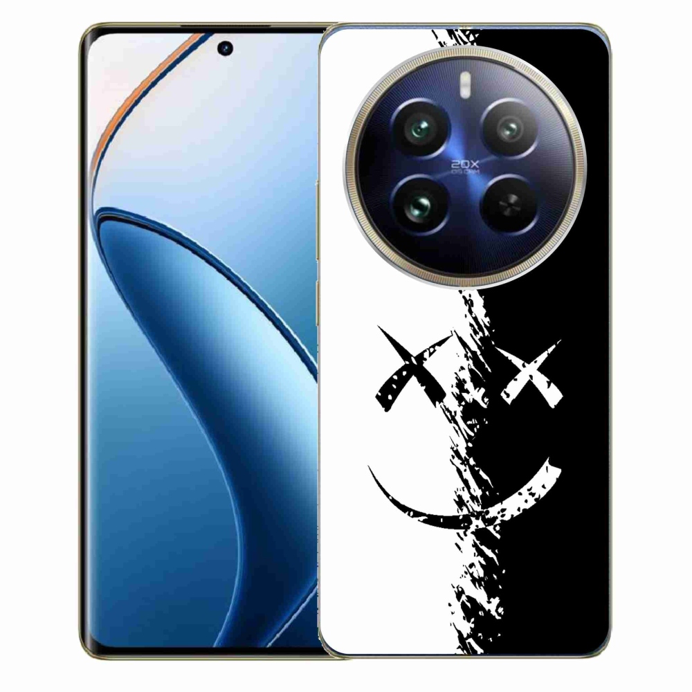 Gelový kryt mmCase na Realme 12 Pro 5G/12 Pro+ 5G - černobílý smajlík