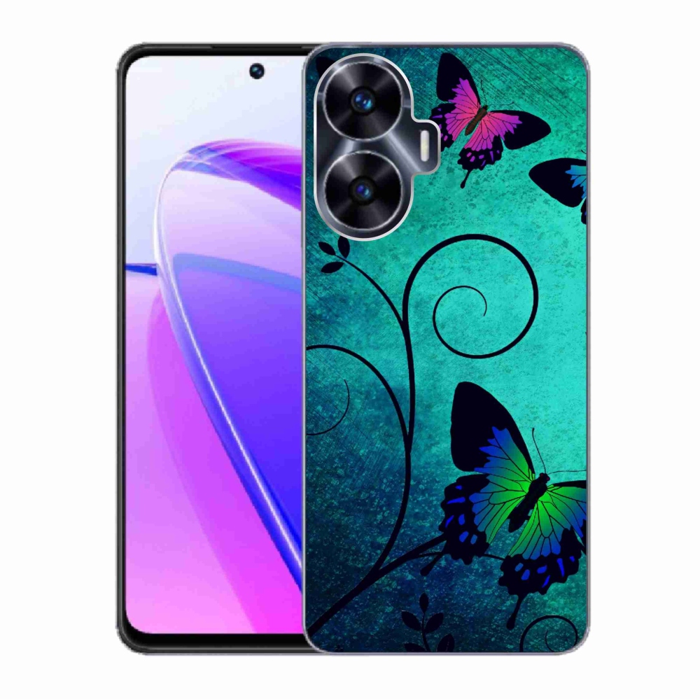 Gelový kryt mmCase na Realme C55 - barevní motýli