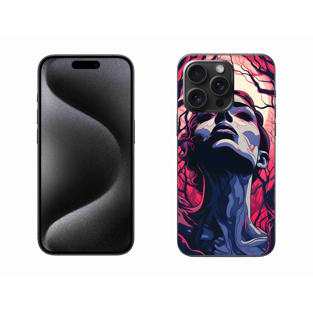 Gelový kryt mmCase na iPhone 15 Pro Max - abstraktní obličej
