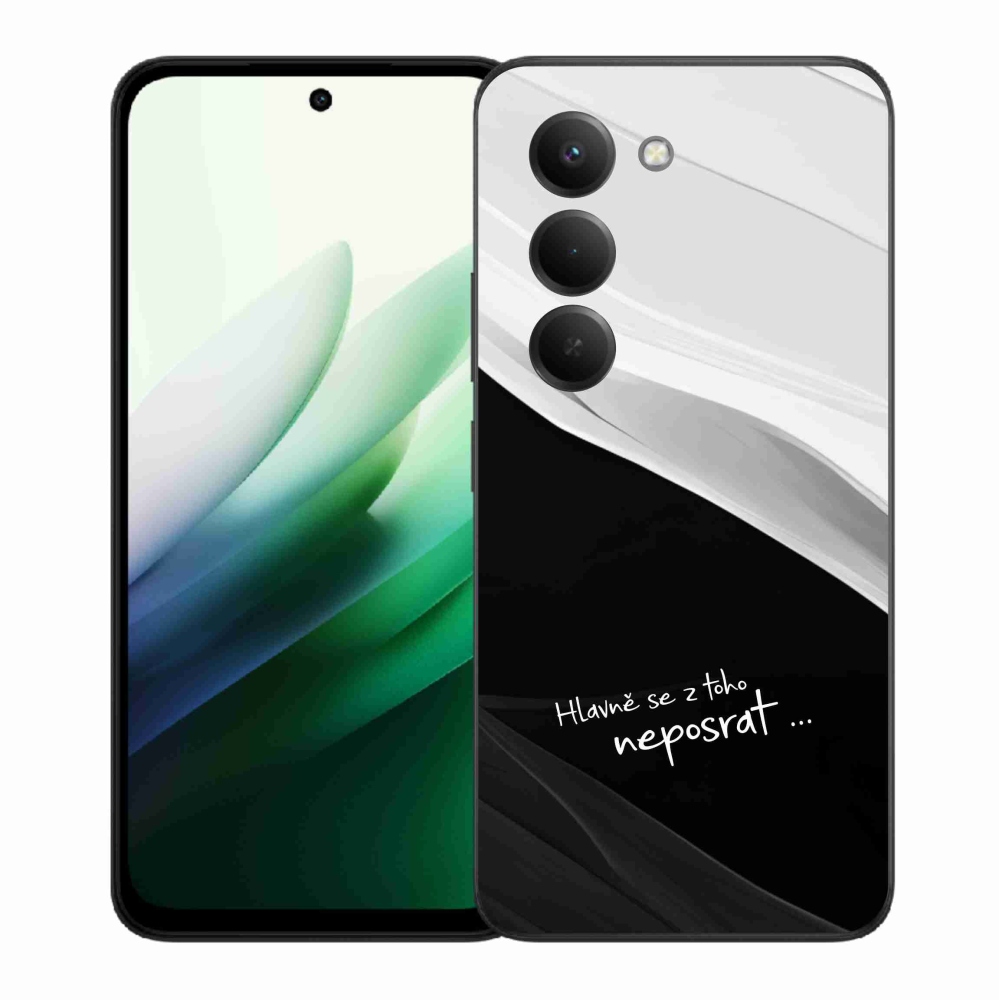 Gelový kryt mmCase na Xiaomi Redmi 15 5G (169mm) - vtipný text 13 černobílé pozadí