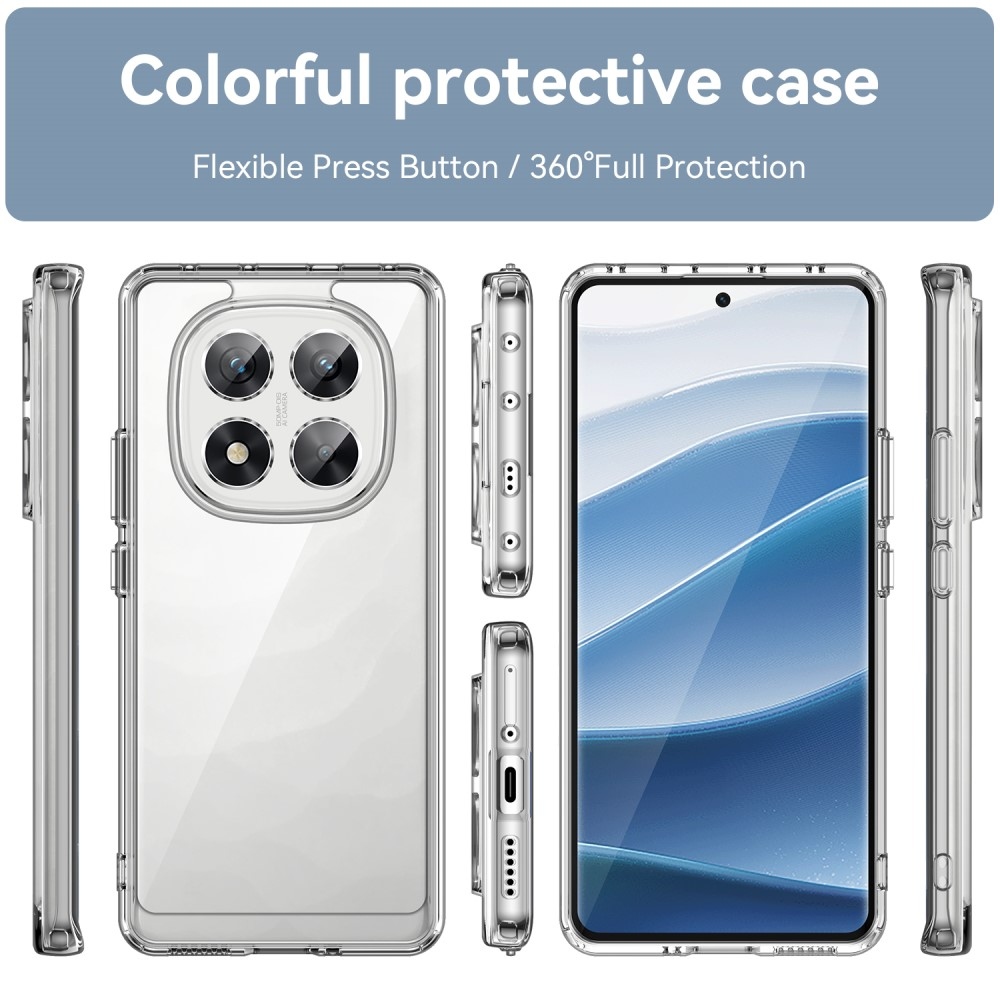 Gelový obal s pevnými zády na Xiaomi Redmi Note 14 Pro 5G/Poco X7 5G - průhledný