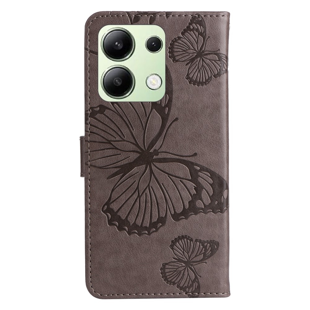 Big Butterfly knížkové pouzdro na Xiaomi Redmi Note 13 - šedé
